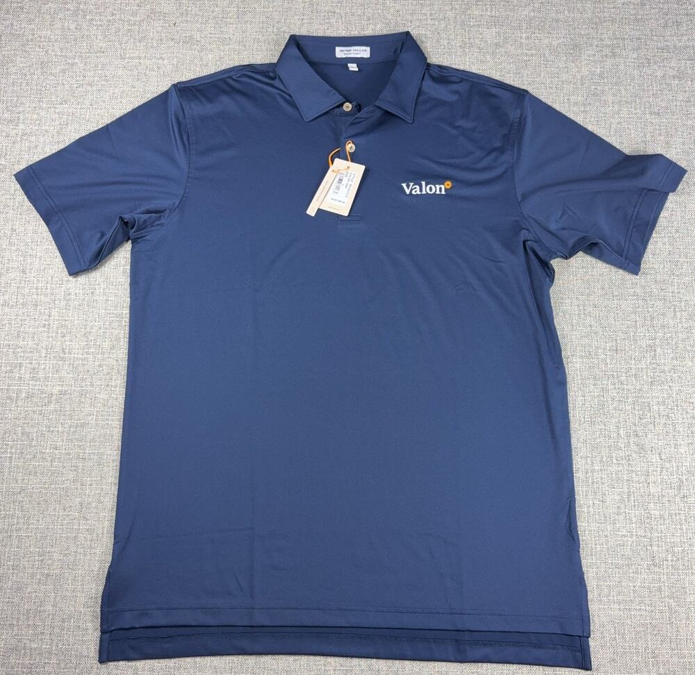 Peter Millar Summer Comfort Mens Large Navy Golf Polo Valon Embroidered NWT